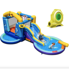 Надувна водна гірка Costway Planet з двома басейнами та насосом #NP11016DE