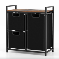 Кошик для білизни Costway Nordi 58 л в стилі Loft чорний