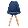 Стул Saida Jumi в скандинавском стиле с деревянными ножками синий