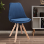 Стул Saida Jumi в скандинавском стиле с деревянными ножками синий