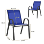 Комплект садових стільців Costway Patio з підлокітниками синій