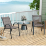 Комплект садових стільців Costway Patio з підлокітниками сірий