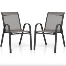 Комплект садових стільців Costway Patio з підлокітниками сірий