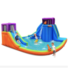 Надувна водна гірка Costway Canons з водяними пістолетами (без вентилятора) #OP70962