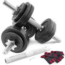 Гантели металлические Hop-Sport 2х15кг с удлиненным грифом