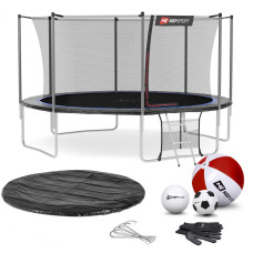 Батут Hop-Sport 14ft (427см) черно-синий с внутренней сеткой