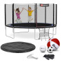 Батут Hop-Sport 14ft (427см) черно-синий с внешней сеткой
