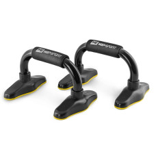 Упоры для отжиманий металлические HS-M020PU черно-желтые