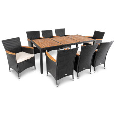 Садовая мебель Di Volio VERONA 8+1 черно-кремовая