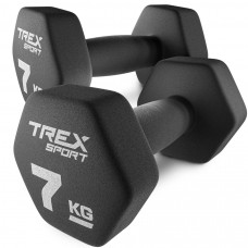 Гантелі для фітнесу неопренові TREX Sport TX-070VD 2x7 кг