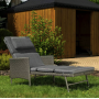 Садовий шезлонг Di Volio Breso з ротангу сірий