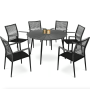 Комплект садовой мебели Di Volio Arona 6+1 черный/серый
