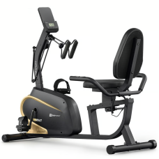Горизонтальний велотренажер Hop-Sport HS-045L Volt магнітний золотистий