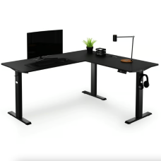 Комп'ютерний кутовий стіл Di Volio Montaro з регульованою висотою чорний