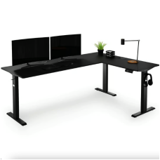 Комп'ютерний кутовий стіл Di Volio Trani з регульованою висотою чорний