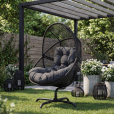 Крісло-кокон садове Di Volio Leno обертове чорний