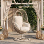 Крісло-кокон садове обертове Di Volio Vico анатомічна подушка, бежевий