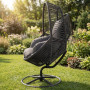 Крісло-кокон садове обертове Di Volio Vico анатомічна подушка, чорний