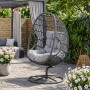 Крісло-кокон садове обертове Di Volio Orta висока спинка, сірий