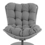 Крісло-кокон садове обертове Di Volio Salo екстра-м'яка подушка 20см, сірий