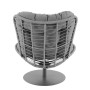 Крісло-кокон садове обертове Di Volio Salo екстра-м'яка подушка 20см, сірий