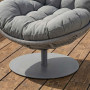Крісло-кокон садове обертове Di Volio Salo екстра-м'яка подушка 20см, сірий