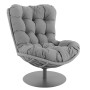 Крісло-кокон садове обертове Di Volio Salo екстра-м'яка подушка 20см, сірий