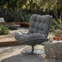 Крісло-кокон садове обертове Di Volio Salo екстра-м'яка подушка 20см, сірий