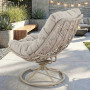 Крісло-кокон садове обертове Di Volio Melia компактне для балкона бежевий