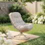 Крісло-кокон садове обертове Di Volio Melia компактне для балкона бежевий