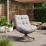 Крісло-кокон садове обертове Di Volio Melia компактне для балкона сірий