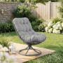 Крісло-кокон садове обертове Di Volio Melia компактне для балкона сірий