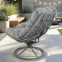 Крісло-кокон садове обертове Di Volio Melia компактне для балкона сірий