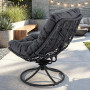 Крісло-кокон садове обертове Di Volio Melia компактне для балкона чорний