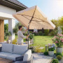 Парасоля садова Di Volio Ankona бежева 200х125см з нахилом та чохлом
