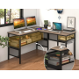 Комп'ютерний стіл Costway Hutch L-подібний з зарядним