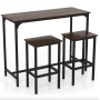 Барний стіл та 2 барні стільці Costway Hoobro в стилі Loft