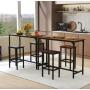 Барний стіл та 2 барні стільці Costway Hoobro в стилі Loft