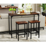 Барний стіл та 2 барні стільці Costway Hoobro в стилі Loft