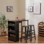 Барний стіл та 2 барні стільці Costway Picmi в стилі Loft