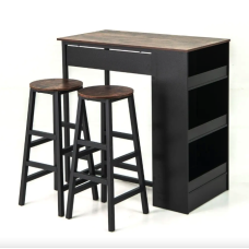 Барний стіл та 2 барні стільці Costway Picmi в стилі Loft