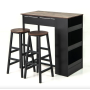 Барний стіл та 2 барні стільці Costway Picmi в стилі Loft