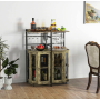 Стелаж Costway Marvo барний з тримачем келихів в стилі Loft бежевий
