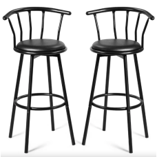 Барний стілець Costway Pareo з спинкою 2 штуки