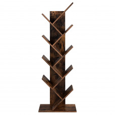 Стелаж для книг Leobert ZigZag у формі дерева 8 ярусів, коричневий #LBC11BX