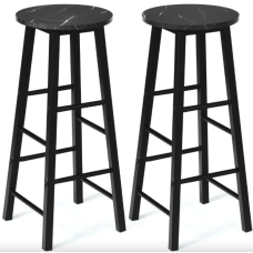 Барний стілець Costway Eugad 2 штуки з підставкою для ніг чорний