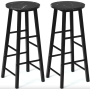 Барний стілець Costway Eugad 2 штуки з підставкою для ніг чорний