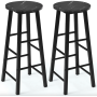 Барний стілець Costway Eugad 2 штуки з підставкою для ніг чорний