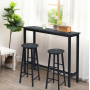 Барний стілець Costway Eugad 2 штуки з підставкою для ніг чорний
