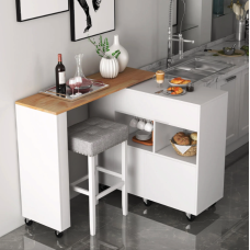 Кухонний острів 2 в 1 Costway Rubber двосторонній складаний